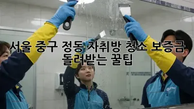 서울 중구 정동 자취방 청소, 보증금 돌려받는 꿀팁!