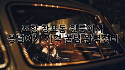 포항 창포동 원룸이사, 용달이사 가격 꿀팁🍯 완벽정리!